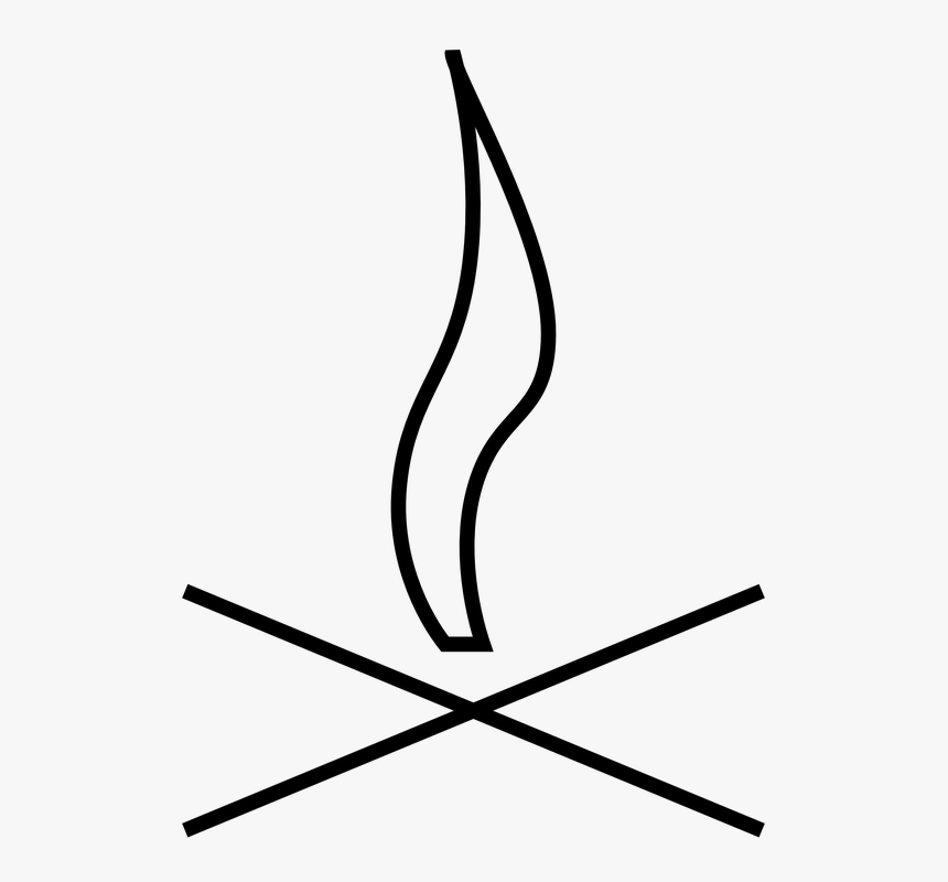 Bonfire, Campfire, Fire, Flame, Line Drawing - Drawing, HD Png Download, Free Download