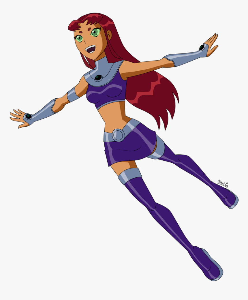 Flying Starfire By Alienlina Dcwz81j-pre - Starfire Teen Titans Original, HD Png Download, Free Download