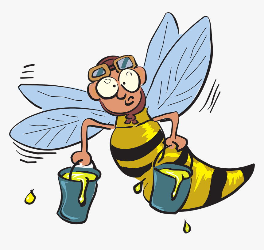 Goofy Worker Bee - Working Bee Cartoon Png, Transparent Png, Free Download