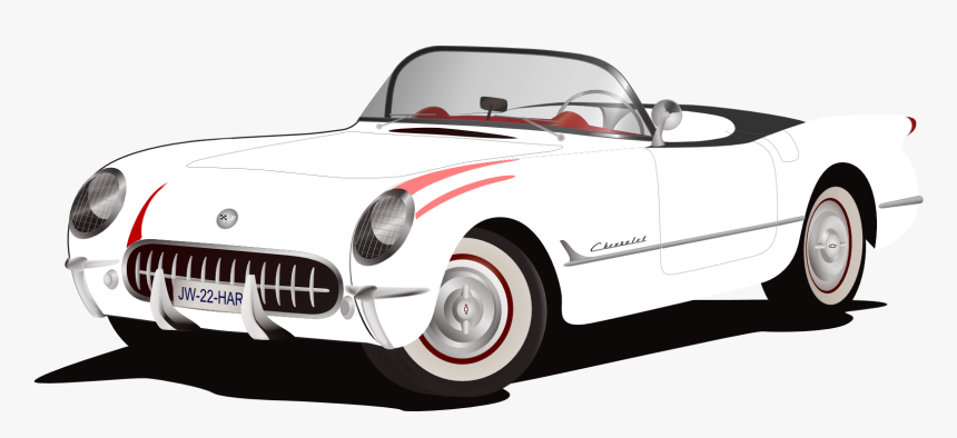 Corvette Logo Red Black White Clipart Free Clip Art - Corvette Car Clipart, HD Png Download, Free Download