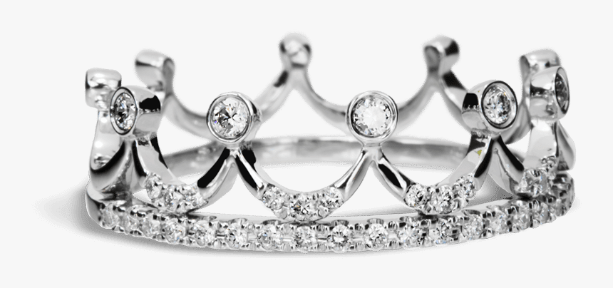 King Or Queen White Gold Diamond Ring - Tiara, HD Png Download, Free Download