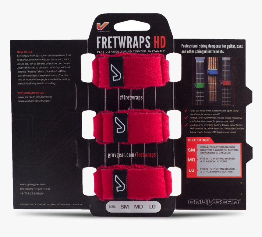 Fretwraps™ String Muters - Black Gruv Gear Fretwrap, HD Png Download, Free Download