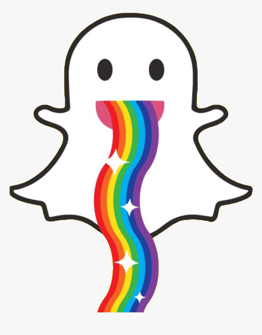 #ghost #rainbow #rainbowvomit #rainbowbarf #colors - Snapchat Ghost With Rainbow, HD Png Download, Free Download