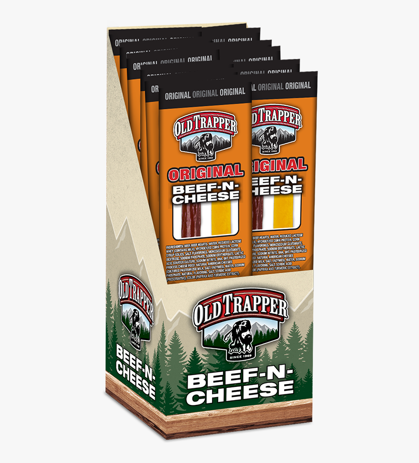 Original Beef & Cheese Snack Stick - Old Trapper, HD Png Download, Free Download