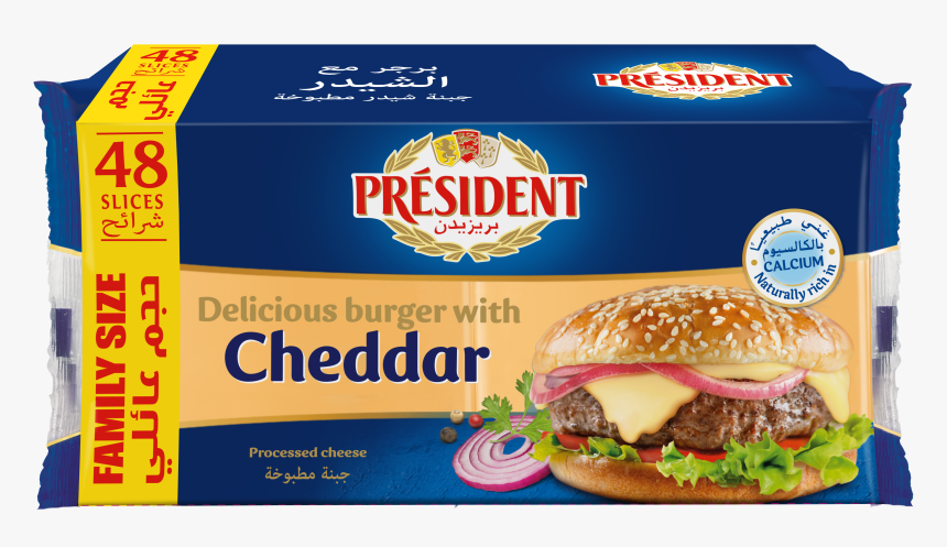 President Cheddar Cheese Slice, HD Png Download, Free Download