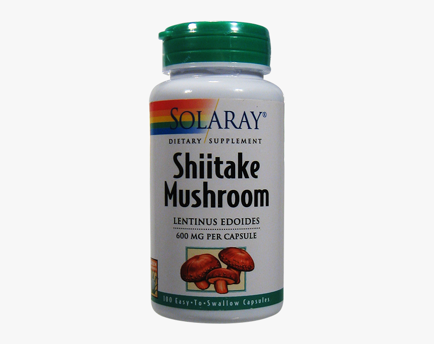 Solaray Shitake Mushroom 600 Mg 100 Capsules - Solaray, HD Png Download, Free Download