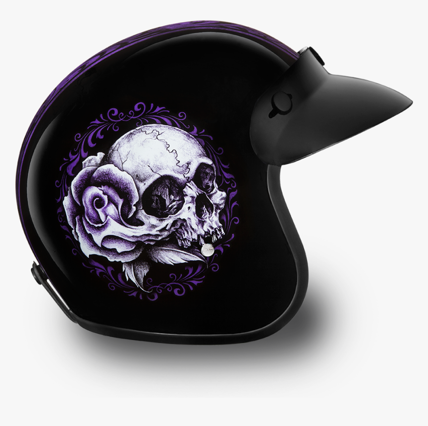 D - O - T - Cruiser Floral Skull Helmet"
 Class= - Skull, HD Png Download, Free Download