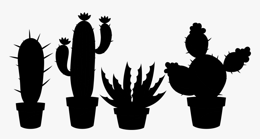 Clip Art Portable Network Graphics Cactus Succulent - Cactus Silhouette Clip Art, HD Png Download, Free Download