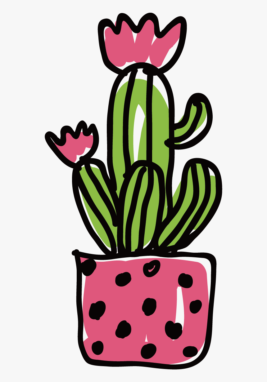 Ftestickers Clipart Flower Succulent Cactus - Cactus Flower Illustration Png, Transparent Png, Free Download