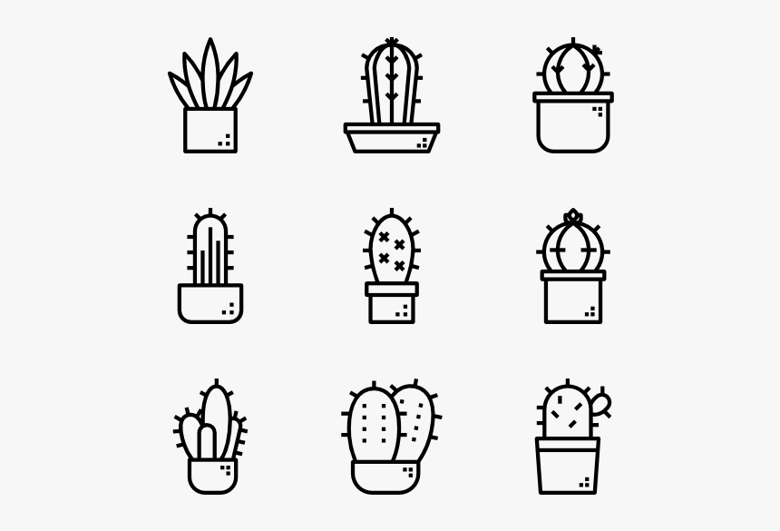 Cactus - Cactus Black And White Png, Transparent Png, Free Download