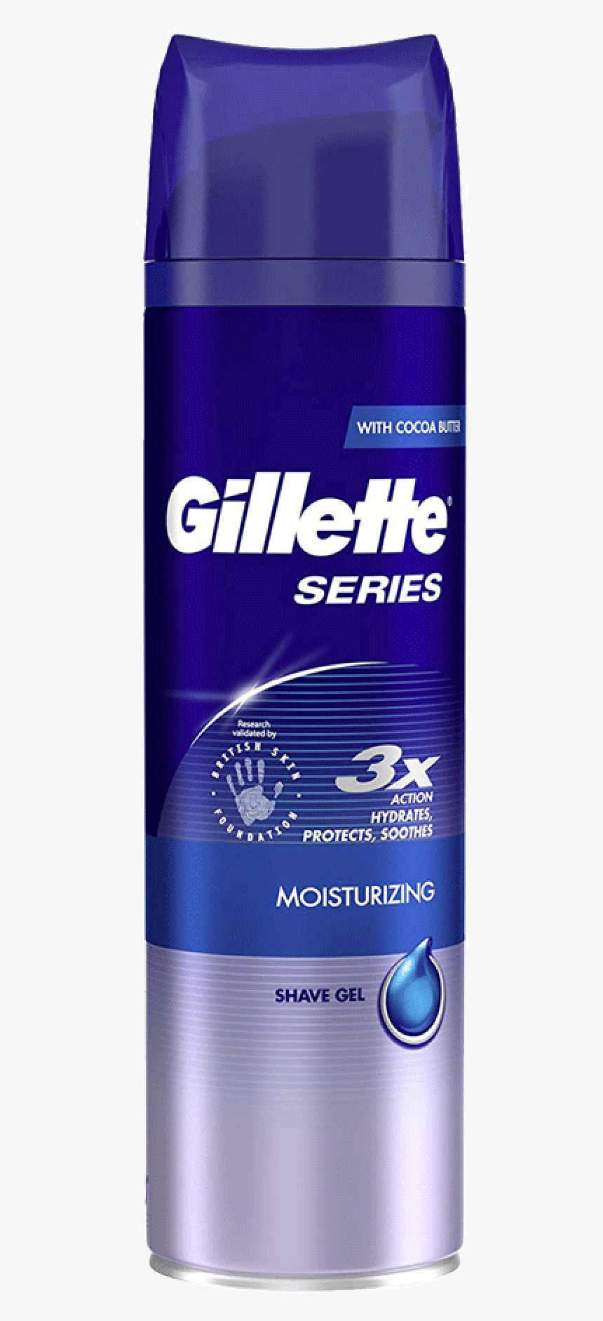 Gillette Shaving Gel Moisturizing With Cocoa Butter - Gillette Series Sensitive Shave Foam, HD Png Download, Free Download