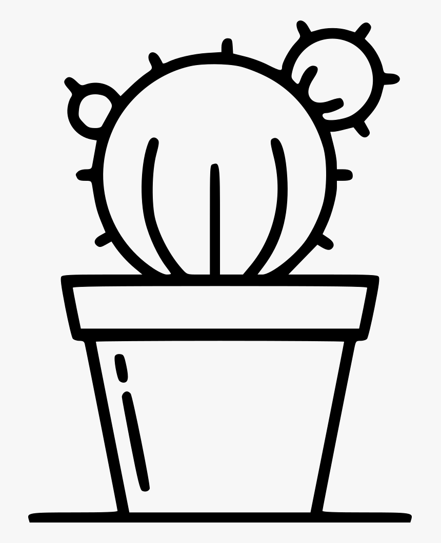 Cactus - Black And White Cactus Clipart, HD Png Download, Free Download