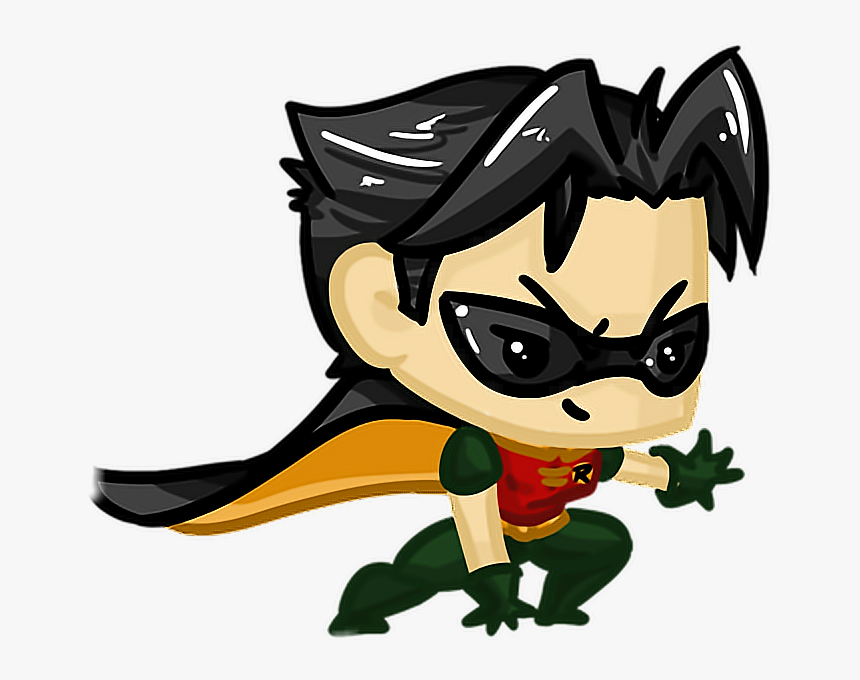 #robin #batman #teentitans #dccomics #superhero #chibi - Cartoon, HD Png Download, Free Download