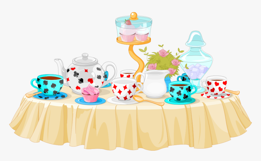 Transparent Birthday Party Clip Art - Alice In Wonderland Tea Party Cartoon, HD Png Download, Free Download