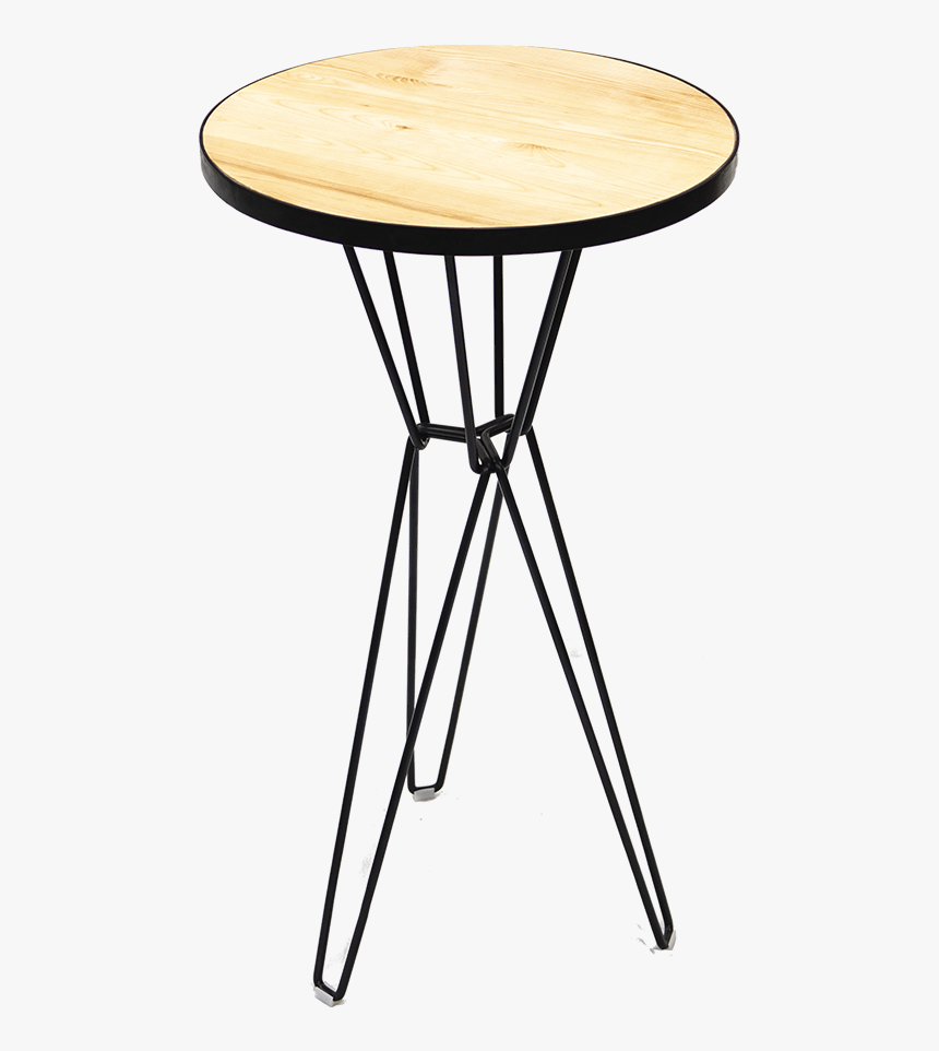 Cocktail Table Round, Black Hairpin Legs With Timber - End Table, HD Png Download, Free Download