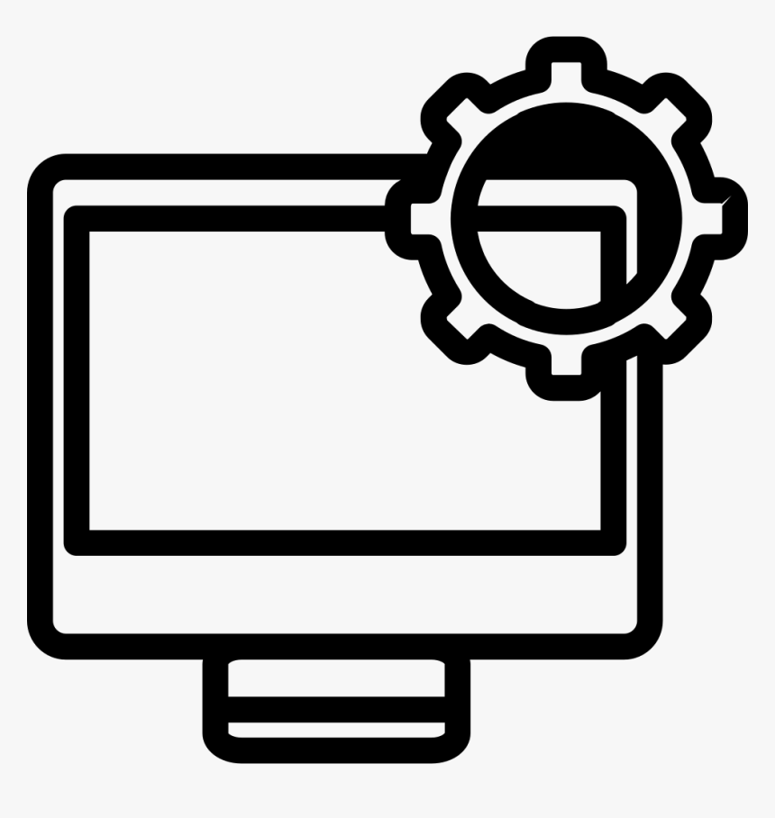 Computer Setting Outline Interface Symbol In A Circle - Computer Interface Icon, HD Png Download, Free Download