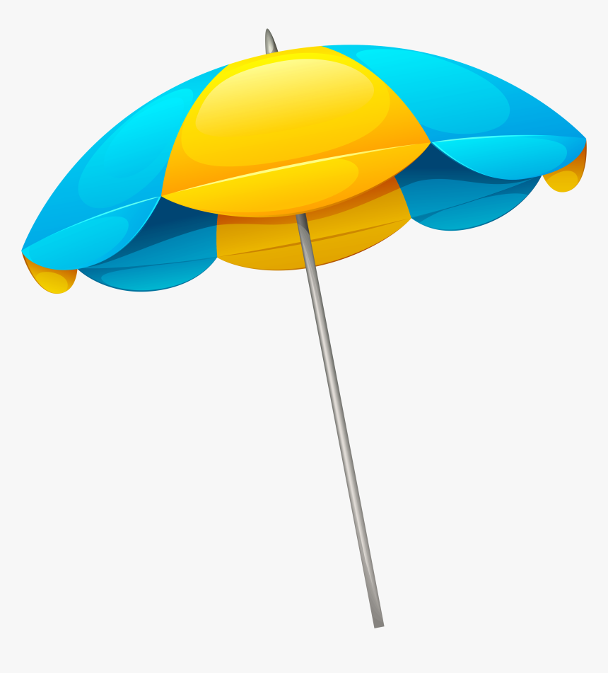 Blue Beach Umbrella Yellow Free Clipart Hq Clipart - Beach Umbrella Png, Transparent Png, Free Download