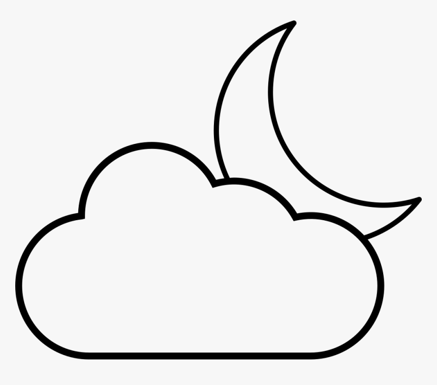 Computer Icons Portable Network Graphics Vector Graphics - Moon And Cloud Black And White Clipart, HD Png Download, Free Download