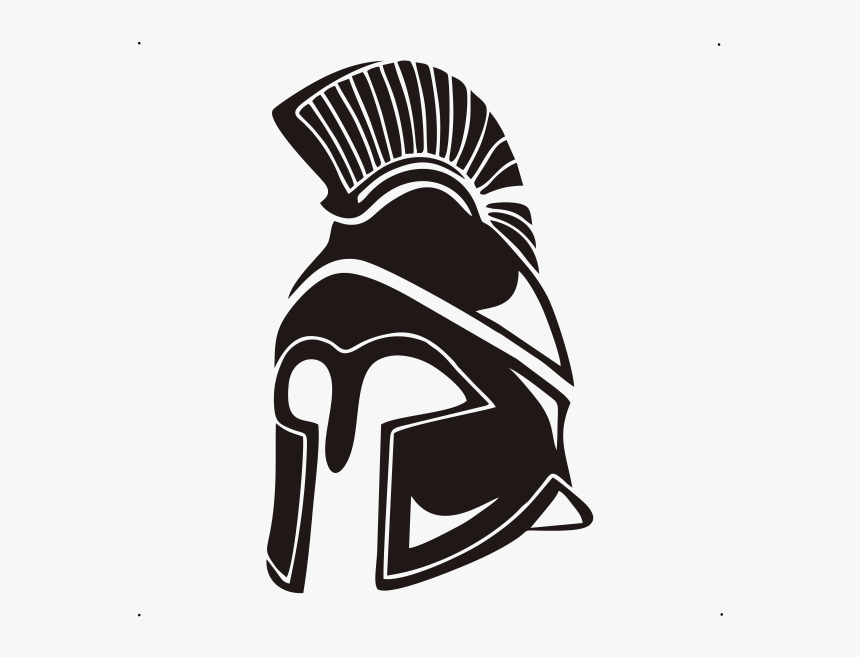 Spartan Warrior Helmet Vector , Png Download - Helmet Warrior Black And White, Transparent Png, Free Download