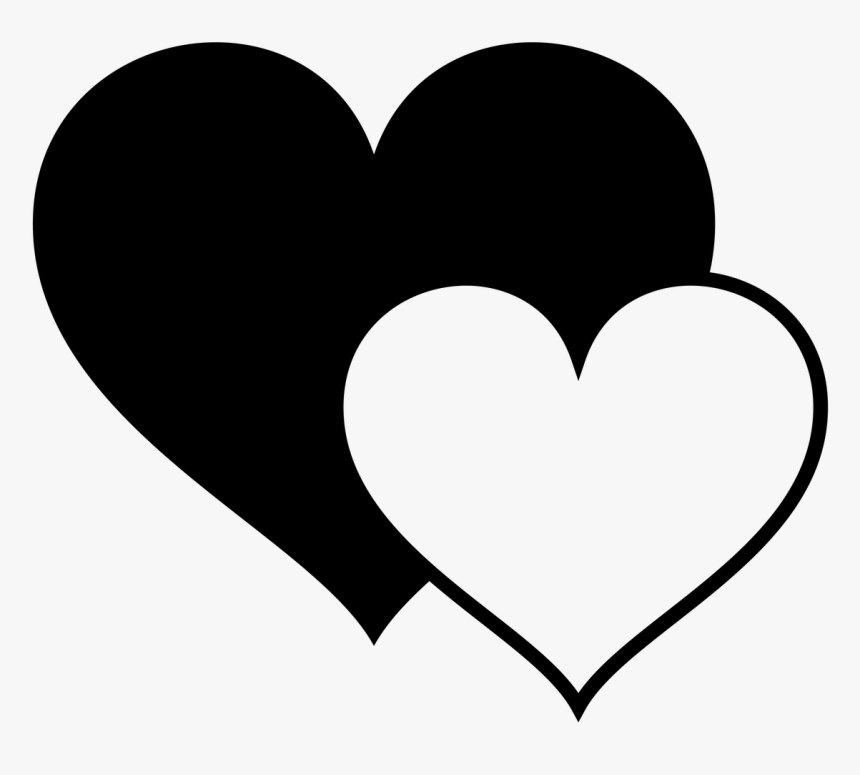 Transparent Black Heart Outline Png - Coração Preto E Branco, Png Download, Free Download