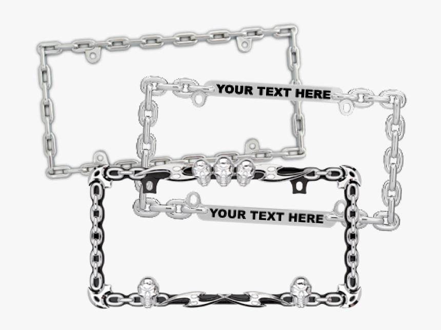 Skulls And Chains License Plate Frames - Black Chain Frame Png, Transparent Png, Free Download