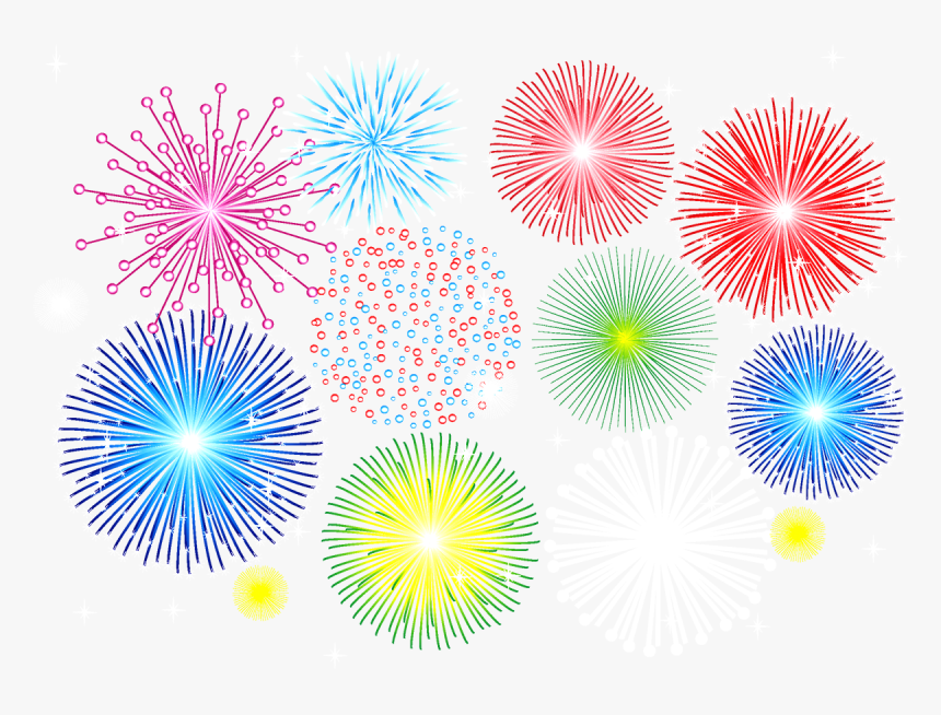 Fireworks Png Download - Fireworks Illustration Over Transparent, Png Download, Free Download