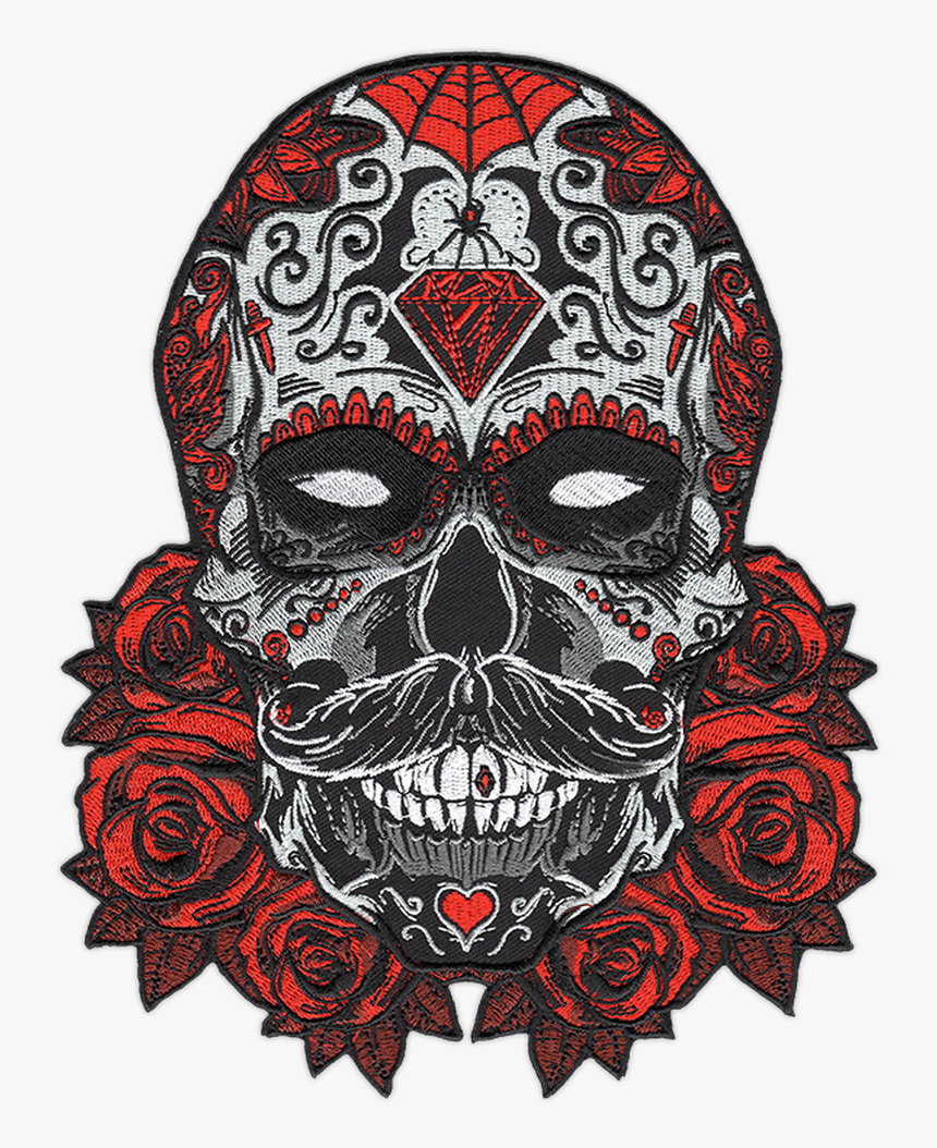 Huge - Sugar Skull Patch Large, HD Png Download, Free Download