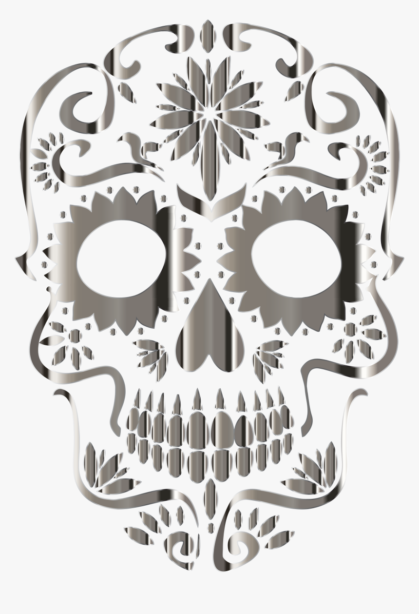 Calavera Mexican Cuisine Day Of The Dead Skull Clip - Sugar Skull Clip Art, HD Png Download, Free Download