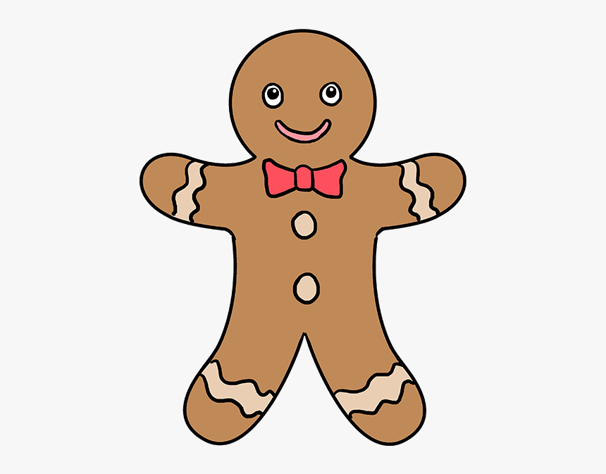 How To Draw Gingerbread Man - Cartoon The Gingerbread Man, HD Png Download, Free Download
