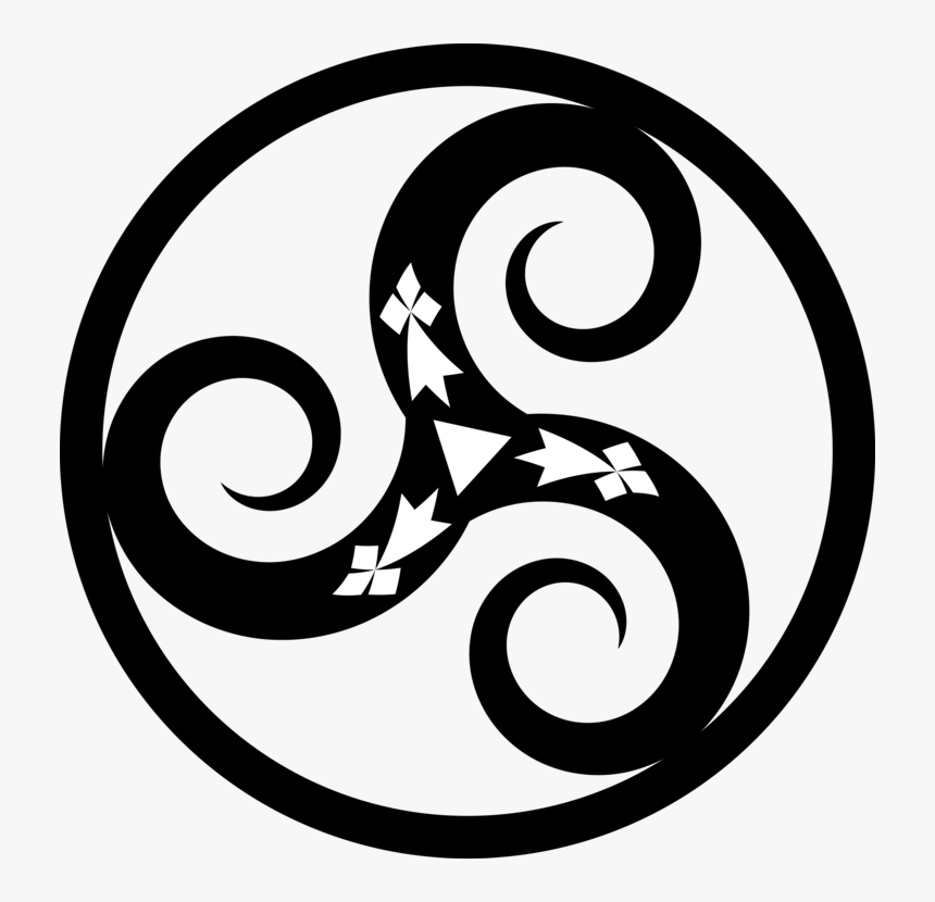 Line Art,area,monochrome Photography - Triskelion Celtic Knot, HD Png Download, Free Download