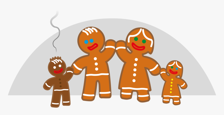 Art,food,vertebrate - Gingerbread Man Family, HD Png Download, Free Download