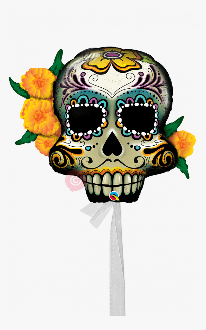 Day Of The Dead Skull-single Jumbo Balloons - Day Of The Dead Skull Baloon, HD Png Download, Free Download