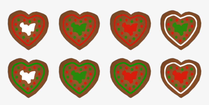 Assorted Gingerbread Heart Cookies Clip Arts - Cookie, HD Png Download, Free Download