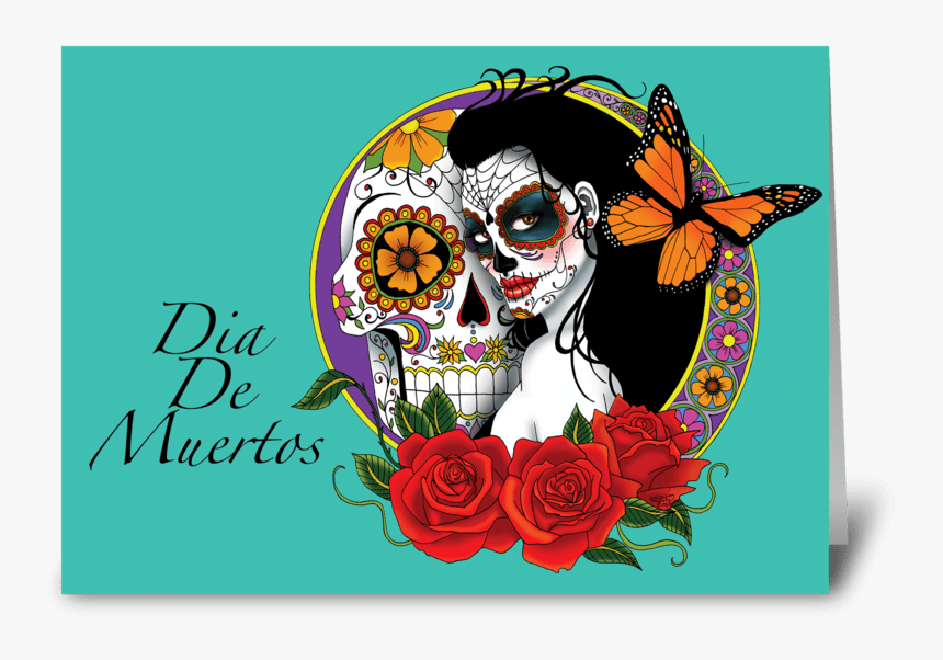 Sugar Skulls Greeting Card - Calavera, HD Png Download, Free Download