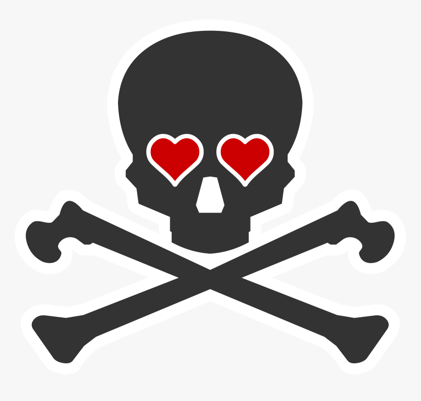 Creative Death Clip Art Medium Size - Skull And Crossbones Heart, HD Png Download, Free Download