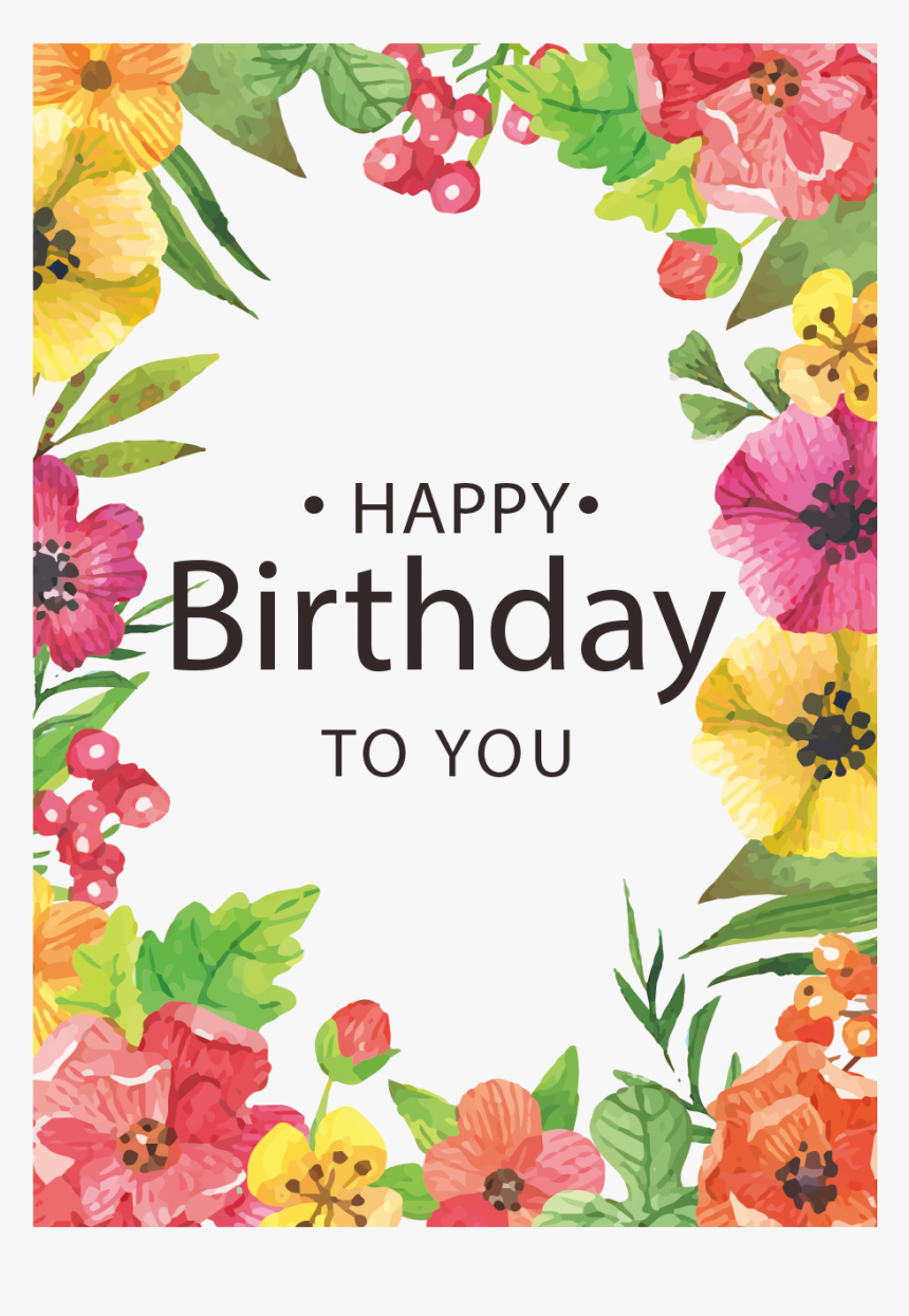 Clipart Flowers Happy Birthday - Happy Birthday Flowers Card, HD Png Download, Free Download