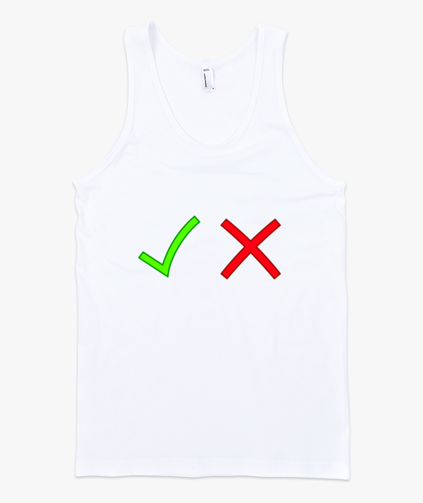 Yes No Fine Jersey Tank Top Unisex By Itee - White Top Front Transparent Background, HD Png Download, Free Download