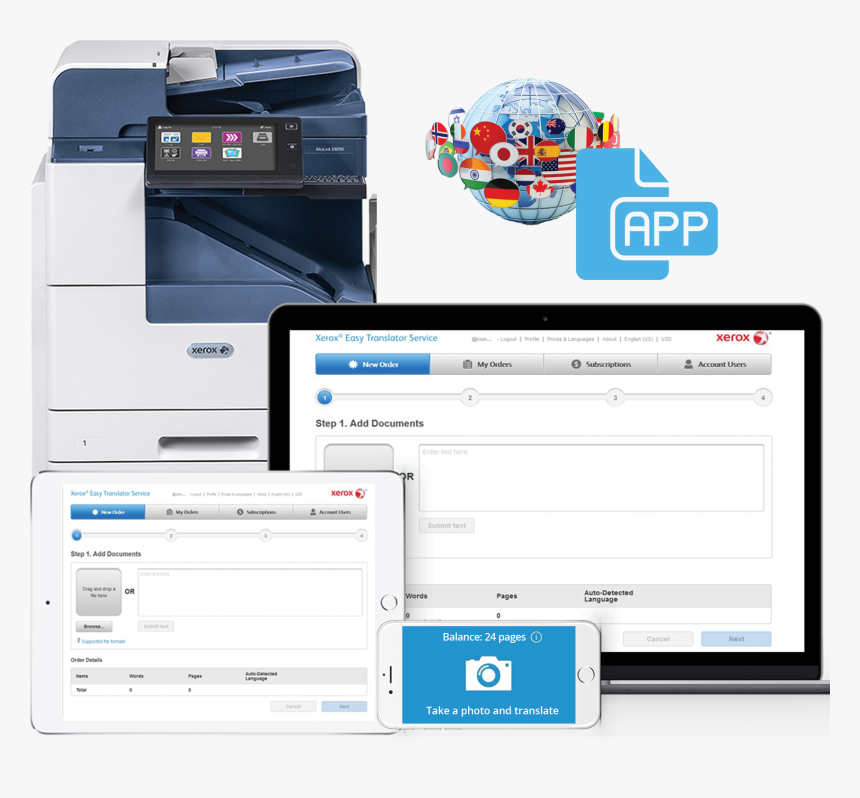 Xerox Easy Translator App - Alta Link B8045, HD Png Download, Free Download