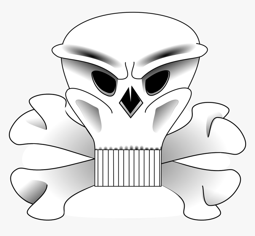 Crossbones Skull Danger Free Picture - Skull And Crossbones, HD Png Download, Free Download