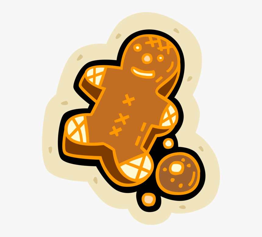 Vector Illustration Of Baked Goods Gingerbread Man, HD Png Download, Free Download