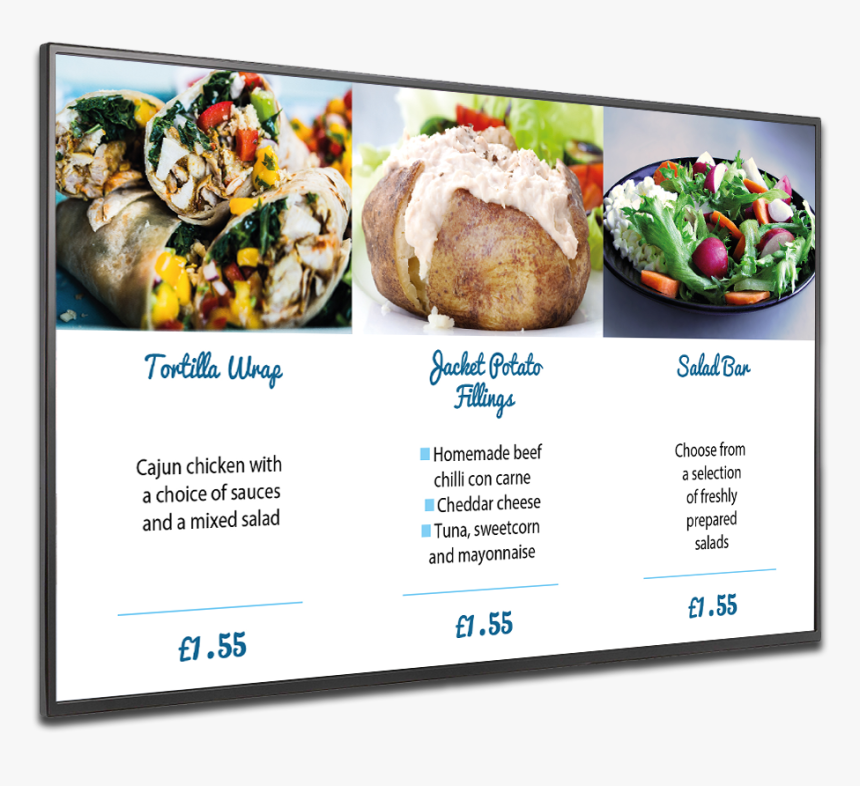 Streetly School Digital Signage Menu Board - Baked Potato, HD Png Download, Free Download