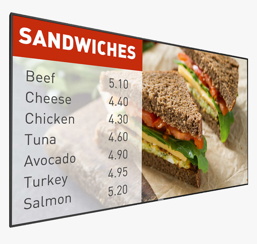 Philps P Line Menuboard Display - Philips Signage Solutions P-line Display, HD Png Download, Free Download