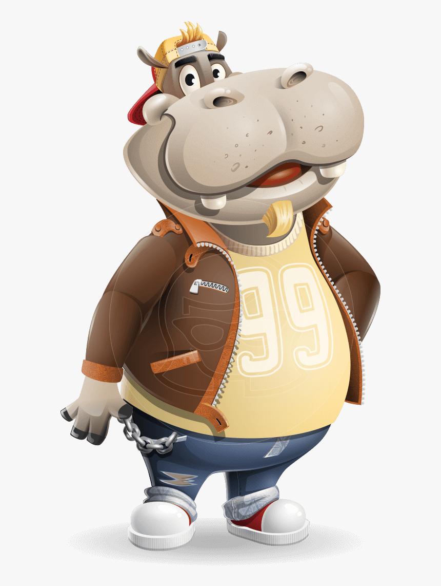 Hippo Cartoon Character - Hippo Character, HD Png Download, Free Download