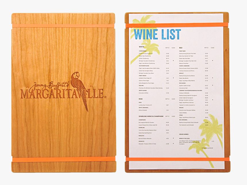 Wine List Covers - Menu With Rubber Band, HD Png Download, Free Download