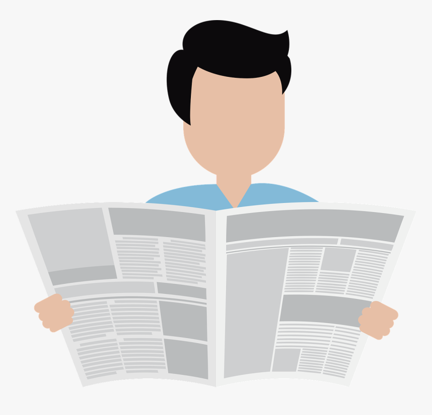 Reading - Reading Newspaper Cartoon Png, Transparent Png, Free Download