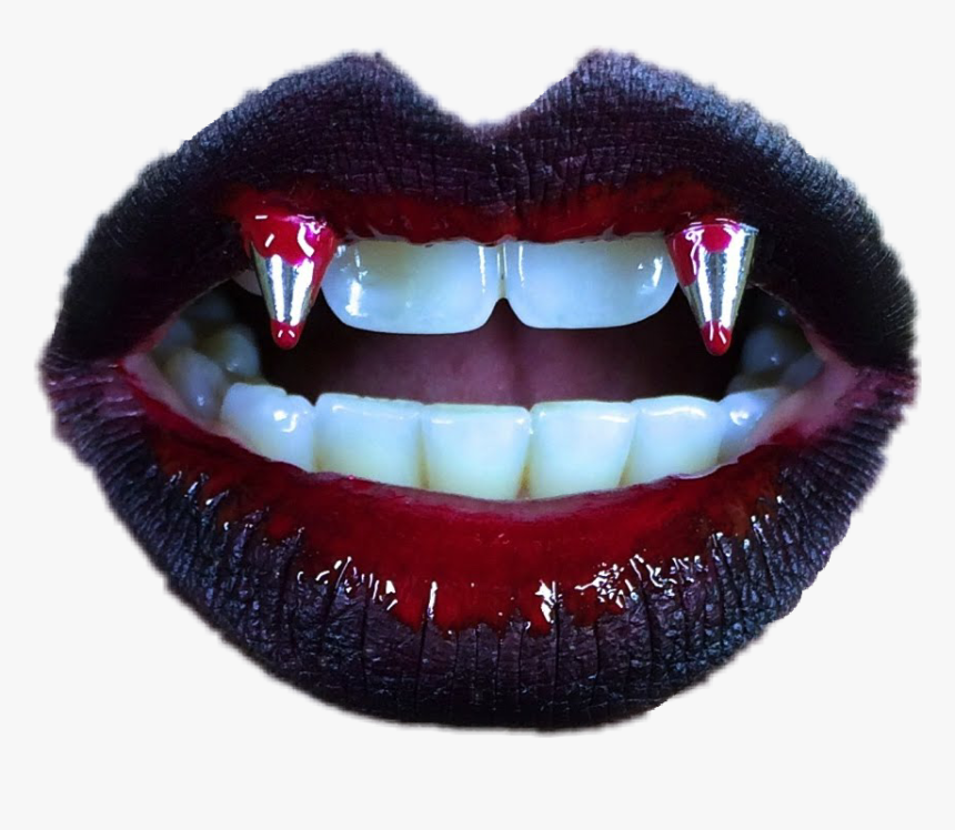 #ftelips #vampirefangstickers #vampirefangs #vampire - Close-up, HD Png Download, Free Download