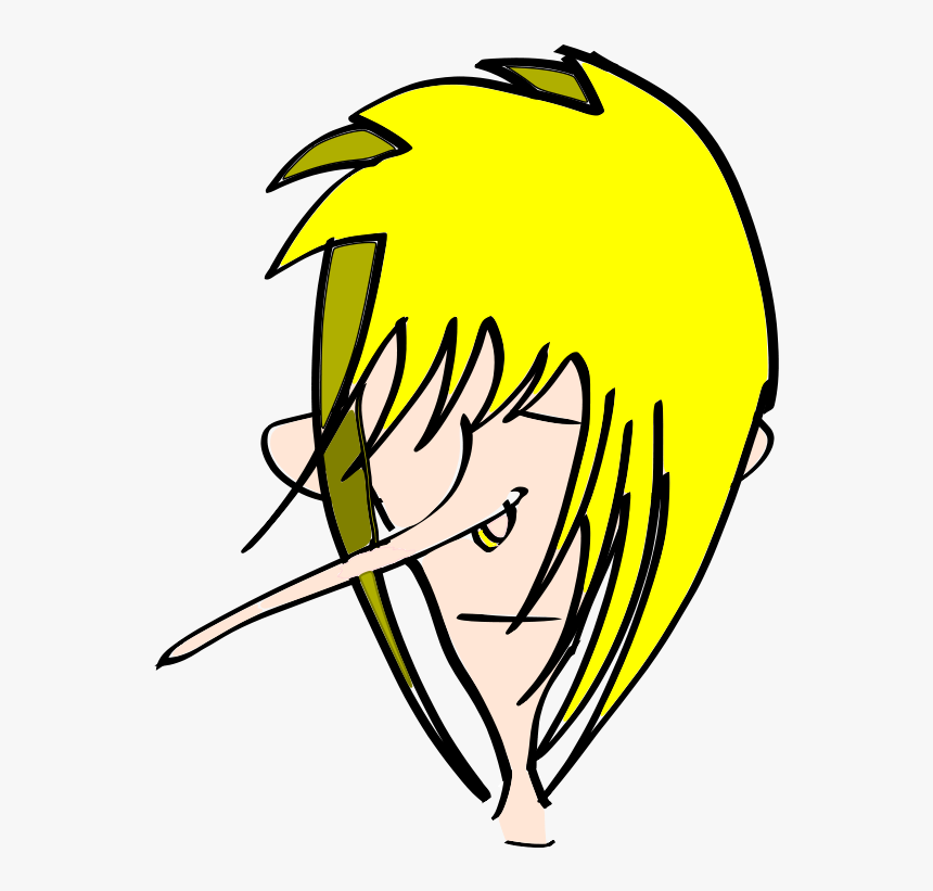 Cartoon Guy With Long Nose Vector Image - Cartoon Character With Long Blonde Hair, HD Png Download, Free Download