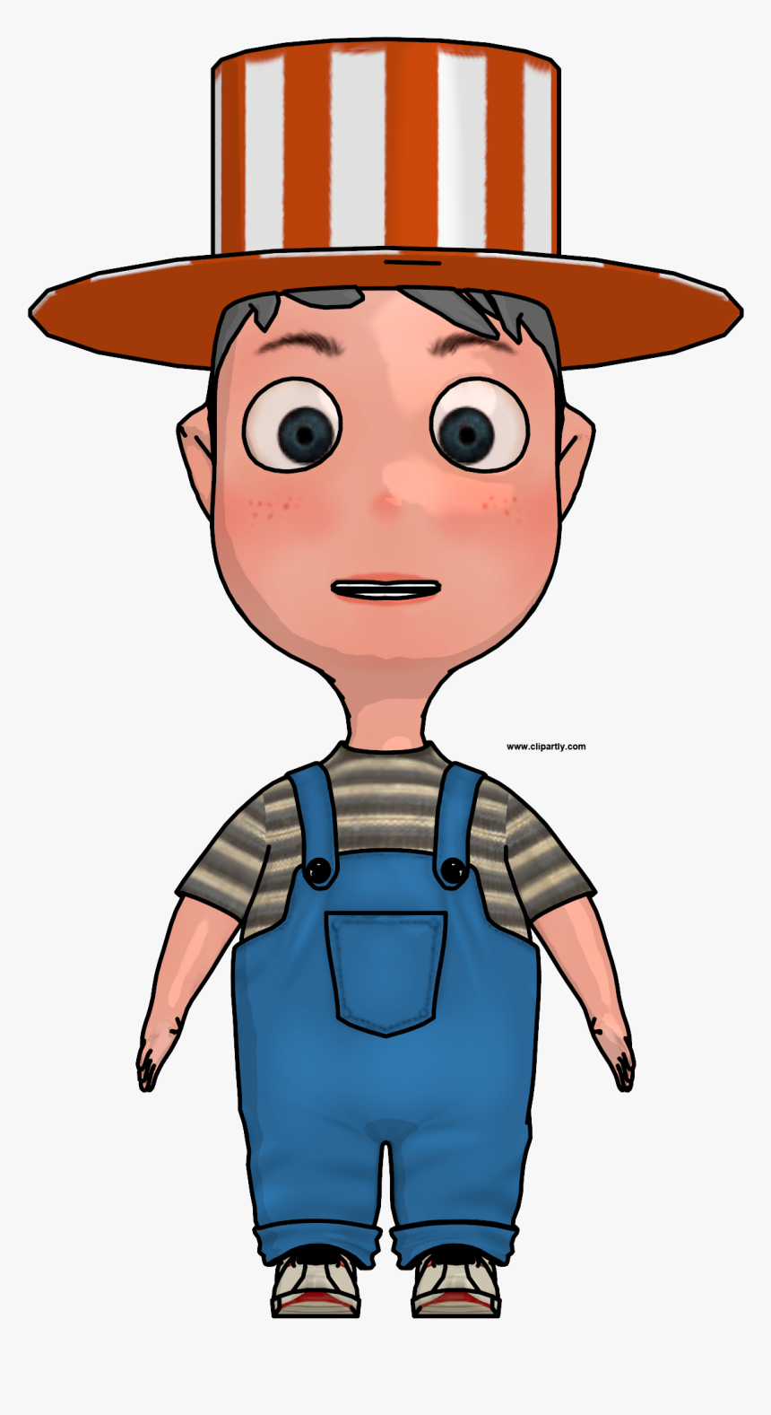 Cartoon Boy With Hat Front View Clipart Png - Cartoon, Transparent Png, Free Download