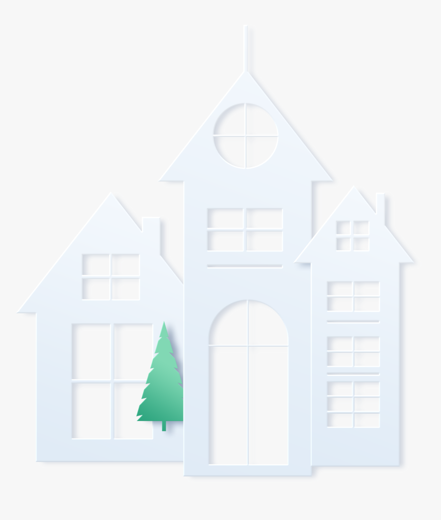 Flat Simple Cartoon Paper Cut Style Png And Psd - House, Transparent Png, Free Download