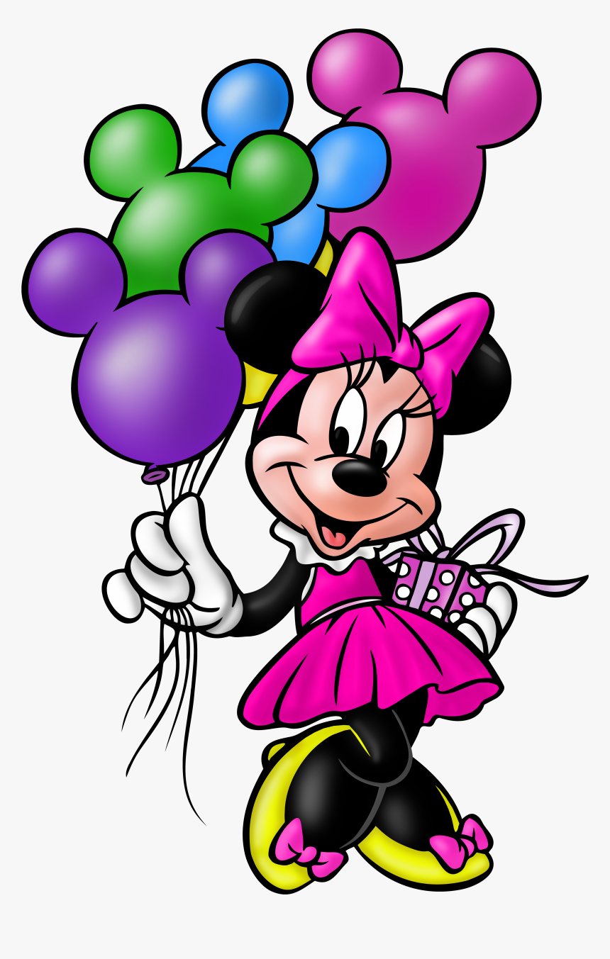 Minnie Mouse With Balloons Png - Minnie Mouse Png Transparent, Png Download, Free Download